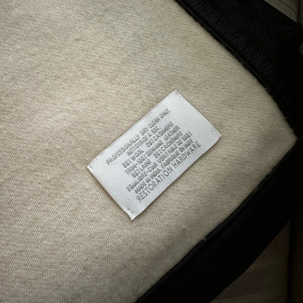 Restoration Hardware Cream and Black Throw Pillow